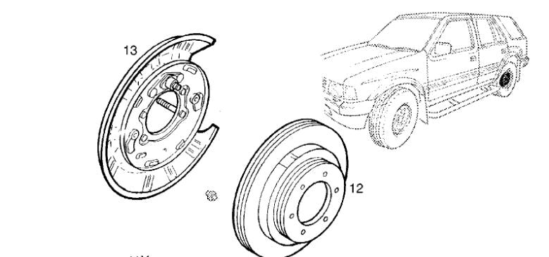 Ankerblech Staubblech hinten Opel Frontera A B