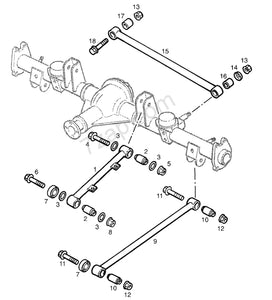 Fahrwerks-Buchse Panhardstab hinten RAHMENSEITIG für Opel Frontera B Monterey