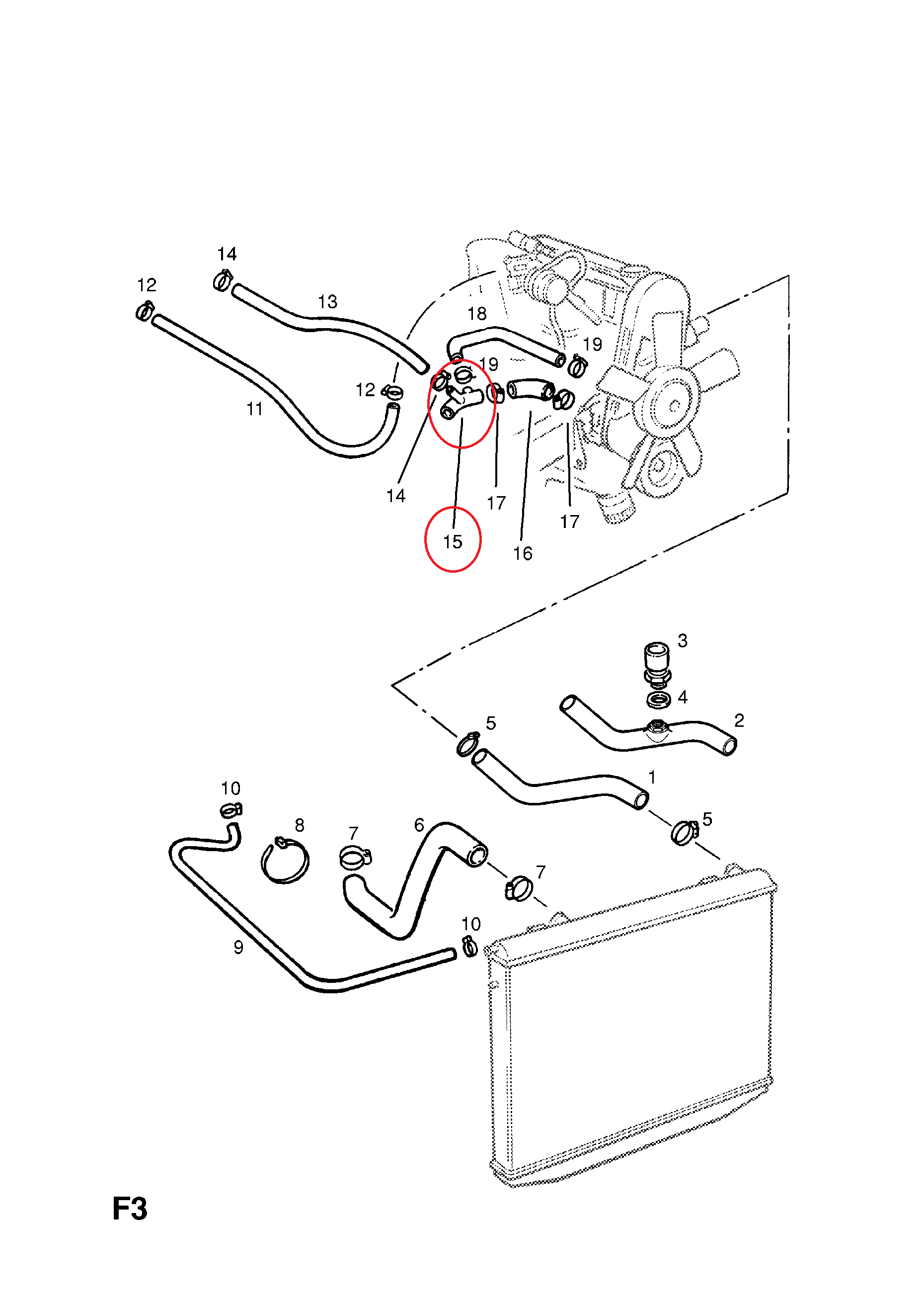 Kühlmittel-Rohr Verteiler Frontera A 90281187 1336905 – LUKAS-4WD